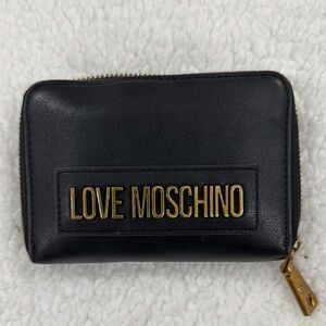 Love Moschino Black and Gold Zip Wallet